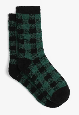 Cozy Buffalo Plaid Crew Socks