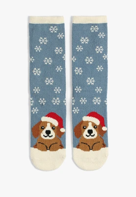 Holiday Pet Gripper Crew Socks