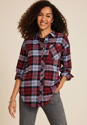 Cabin Plaid Boyfriend Button Down Shirt