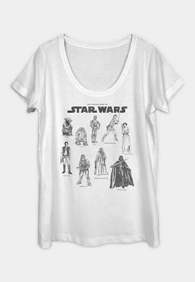 Fifth Sun Star Wars Character Chart Graphic Tee