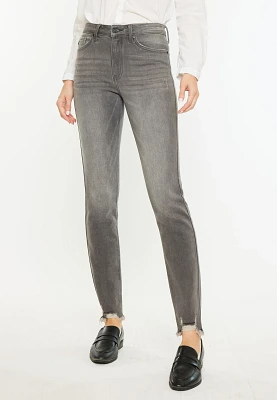 KanCan™ Gray High Rise Ripped Hem Skinny Jean