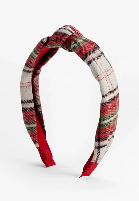 Festive Plaid Knot Headband