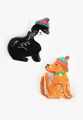 2 Pack Holiday Pets Claw Hair Clips