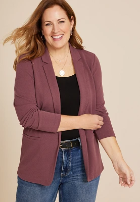 Plus Versa Open Front Long Sleeve Blazer