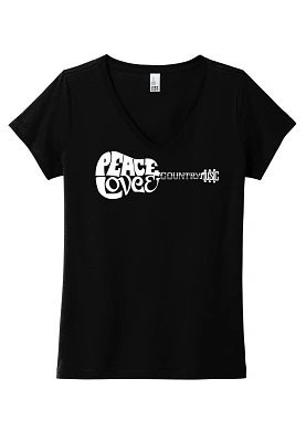 LA Pop Art Women's Word Peace Love Country Graphic Tee