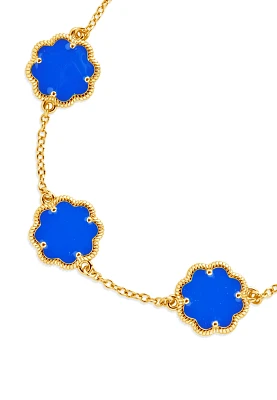 Blue Enamel Rose Petal Bracelet