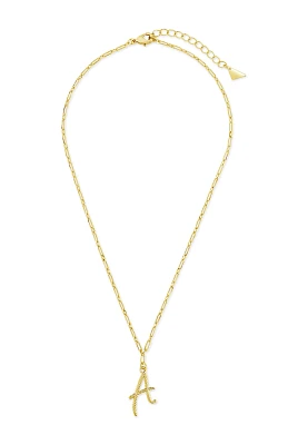 14K Gold Plated Textured Pendant Necklace