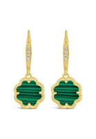 Malachite Rose Petal Short Drop Earrings