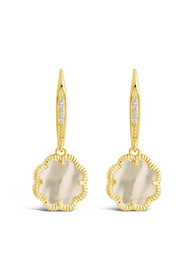 Mother of Pearl Rose Short Drop Earrings