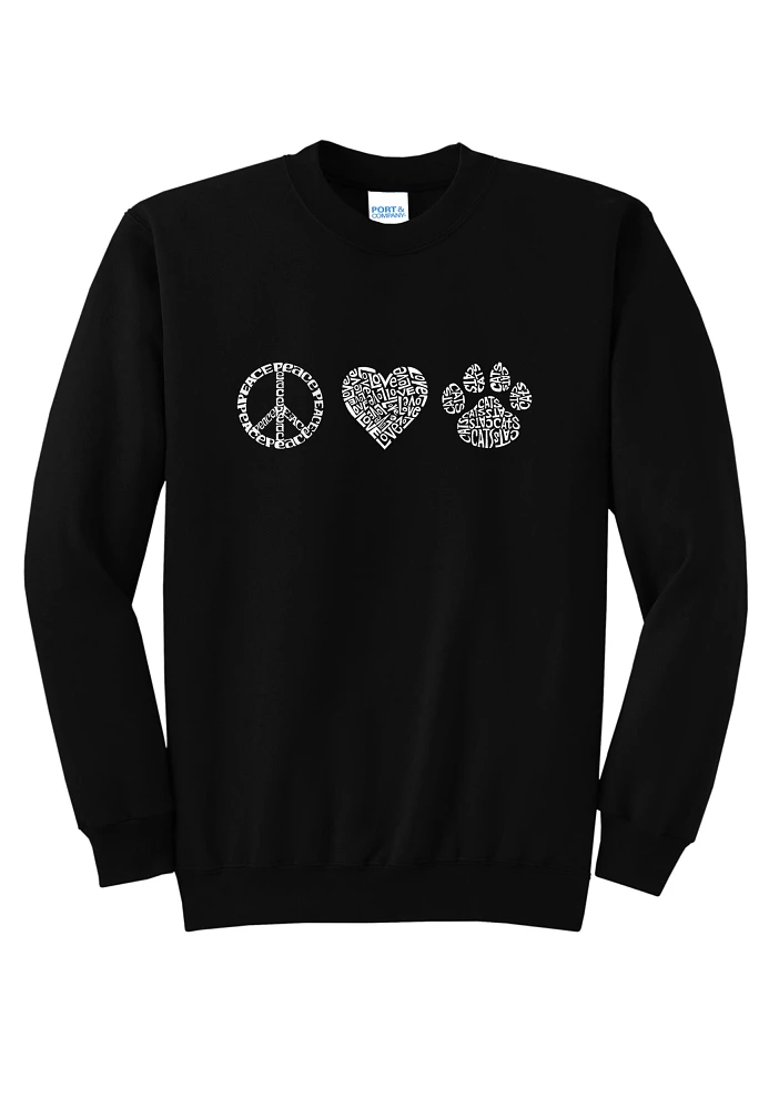 LA Pop Art Women's Peace Love Cats Sweatshirt