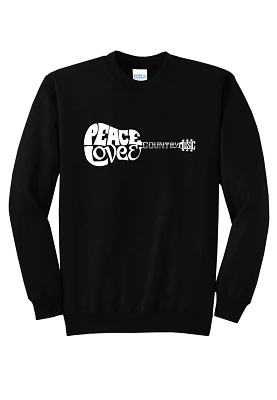 LA Pop Art Women's Peace Love Country Music Word Sweatshirt