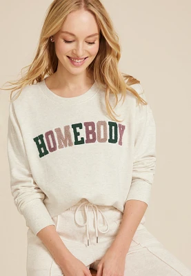 Homebody Chenille Embroidered Relaxed Fit Sweatshirt