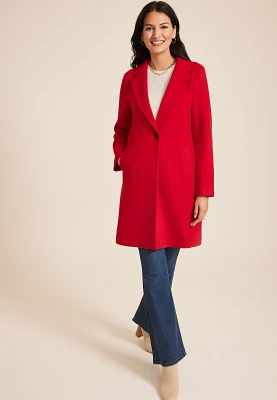 One Button Dress Coat