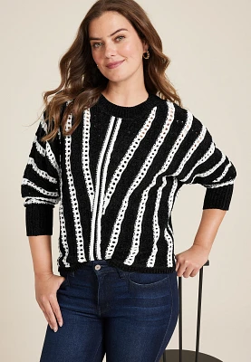 Chevron Stripe Dolman Sweater