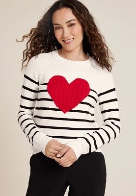 Heart Striped Sweater