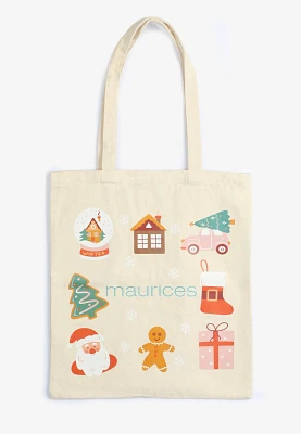 Holiday Icons Canvas Tote Bag