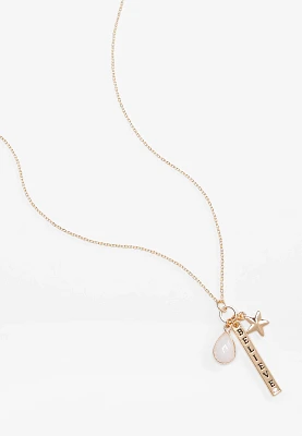 Gold Believe Charm Necklace