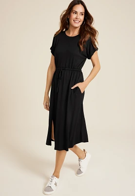 24/7 Clara Tie Waist Midi Dress