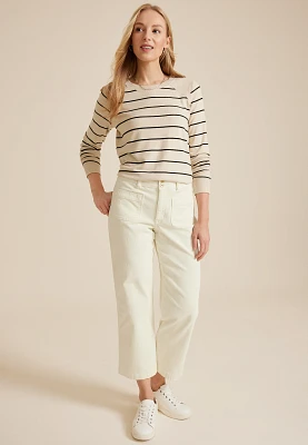 Corduroy High Rise Patch Pocket Wide Leg Pant