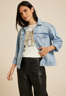 Light Nonstretch Sparkle Denim Jacket