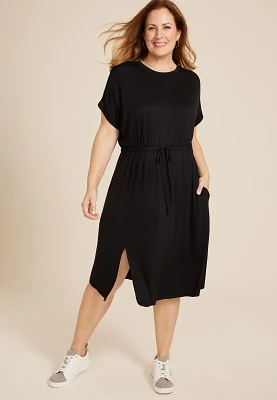 Plus 24/7 Clara Tie Waist Midi Dress