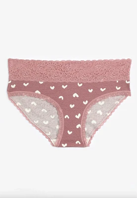 Simply Comfy Cotton Heart Printed Hipster Panty