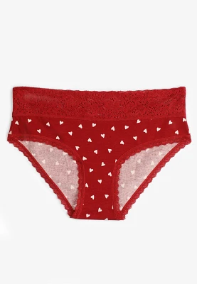 Simply Comfy Cotton Heart Printed Hipster Panty