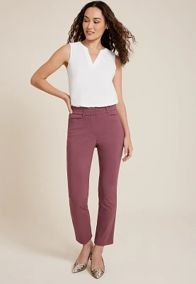 Bengaline Mid Rise Slim Straight Pant