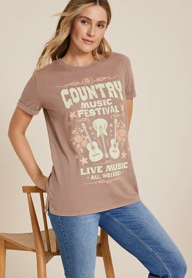 Country Music Festival Oversized Fit Graphic Tee