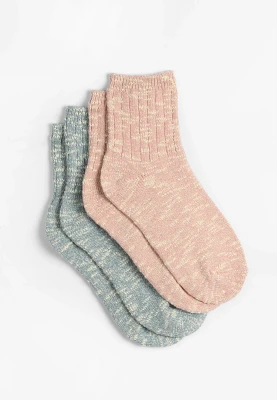 2 Pack Spacedye Short Crew Socks