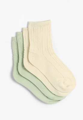 2 Pack Pointelle Short Crew Socks