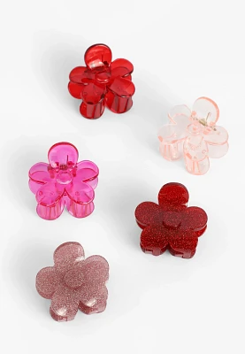 5 Pack Mini Floral Shaped Claw Hair Clips