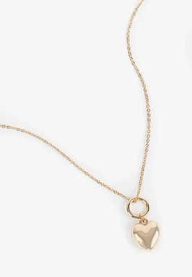 Gold Adjustable Heart Pendant Necklace