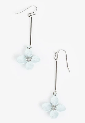 Blue Flower Drop Earrings