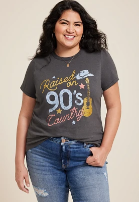 Plus Raised On 90s Country Classic Fit Graphic Tee