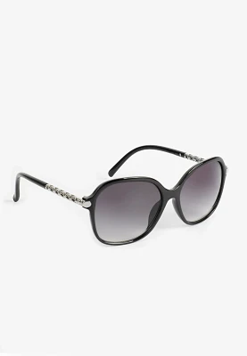 Oversized Black Round Sunglasses