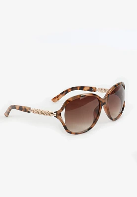 Oversized Tortoise Round Sunglasses