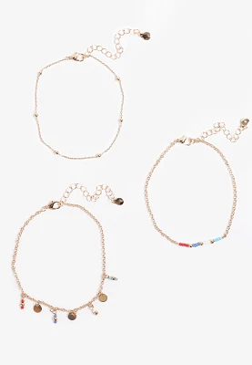 3 Pack Americana Anklet Set