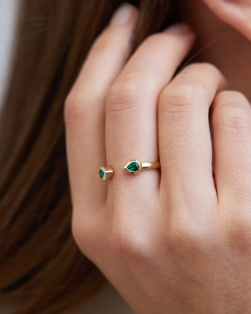 Antique Square Emerald & Diamond Ring