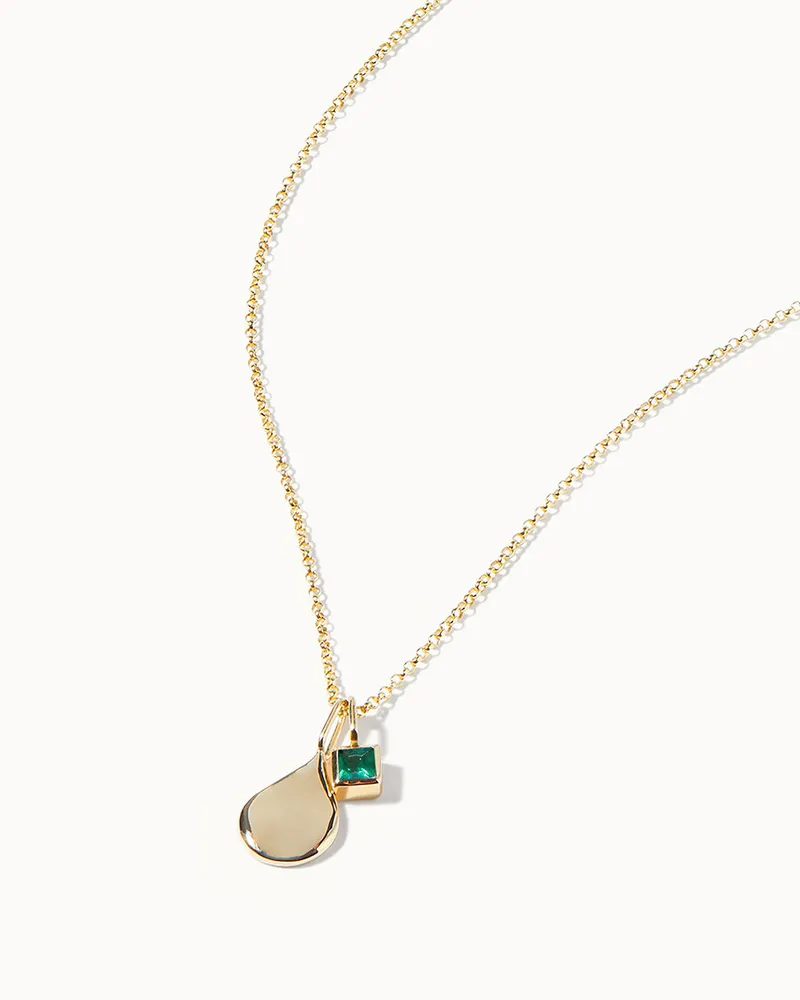 Baguette Emerald May Birthstone Necklace | Little Sky Stone