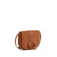 Mini sac bandoulière Hana en cuir grainé et suède