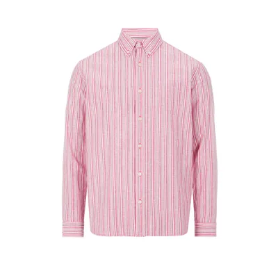 Chemise rayée en coton et lin