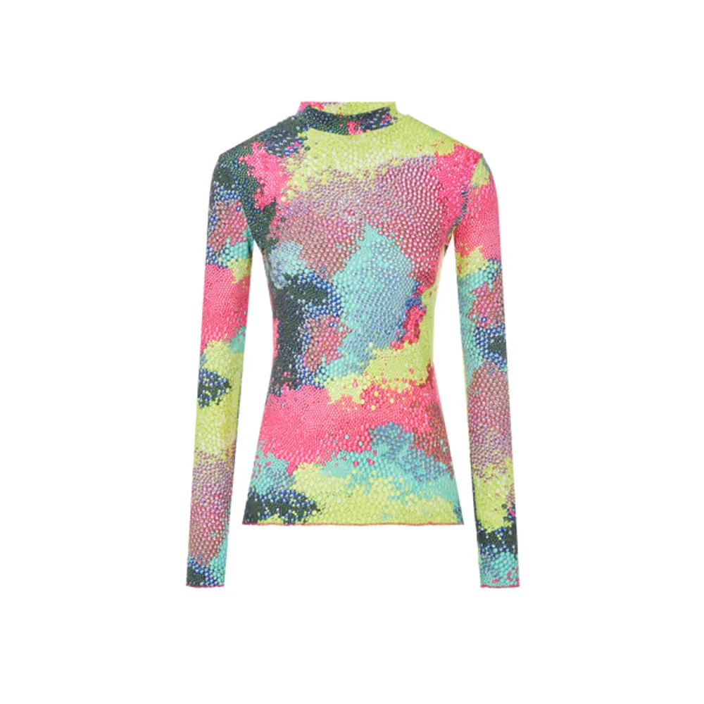 T-shirt manches longues à imprimé en polyester recyclé mélang