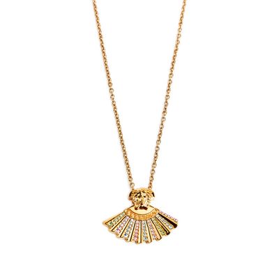 Collier pendentif Medusa et strass