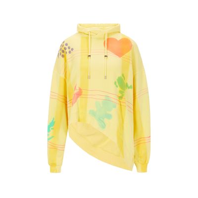 Hoodie asymétrique en coton mélang