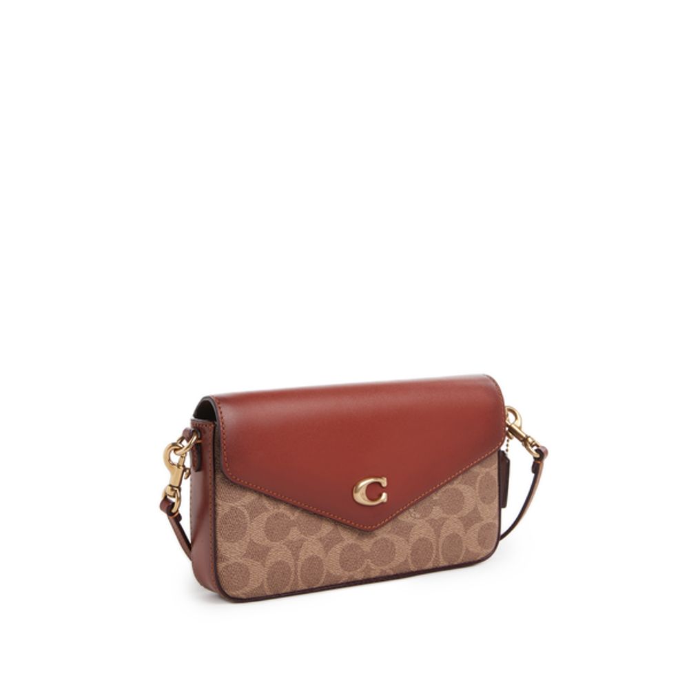 Pochette monogrammée en cuir