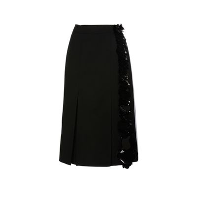 Jupe en laine vierge et sequins