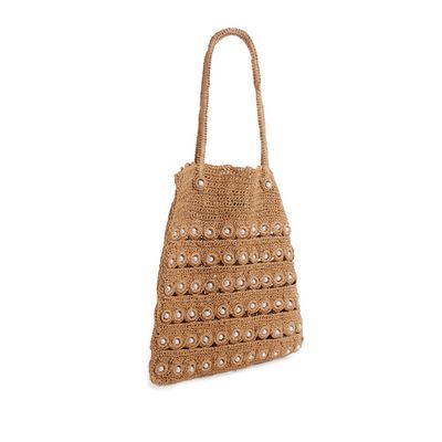 Tote en paille et perles