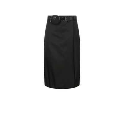 Jupe portefeuille ceinturée en nylon