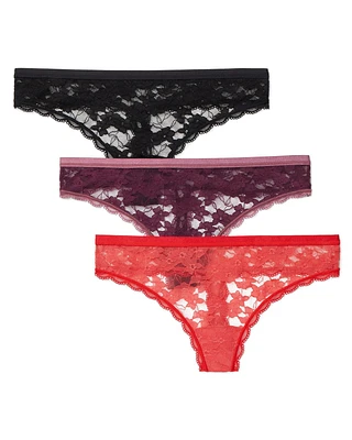 Cori Allover Lace Pack Thong